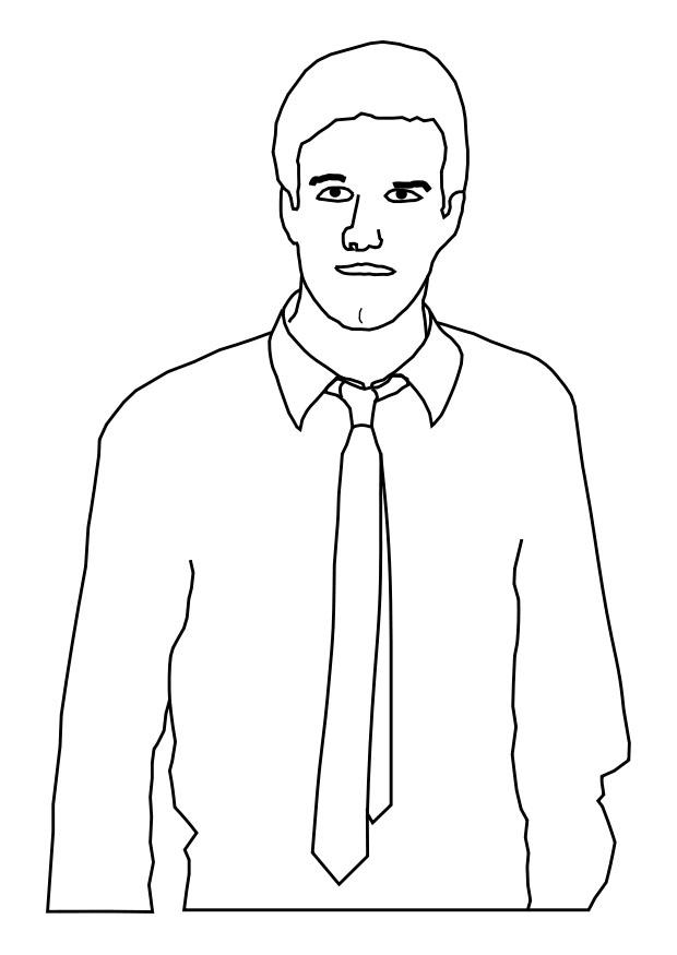 hombre con corbata Dibujo para colorear hombre con corbata