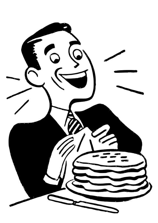 hombre con crepes Dibujo para colorear hombre con crepes