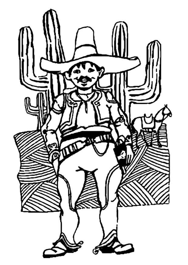 Dibujo para colorear hombre de mA©xico