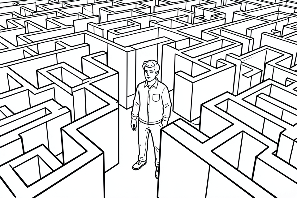 hombre en un laberinto Dibujo para colorear hombre en un laberinto