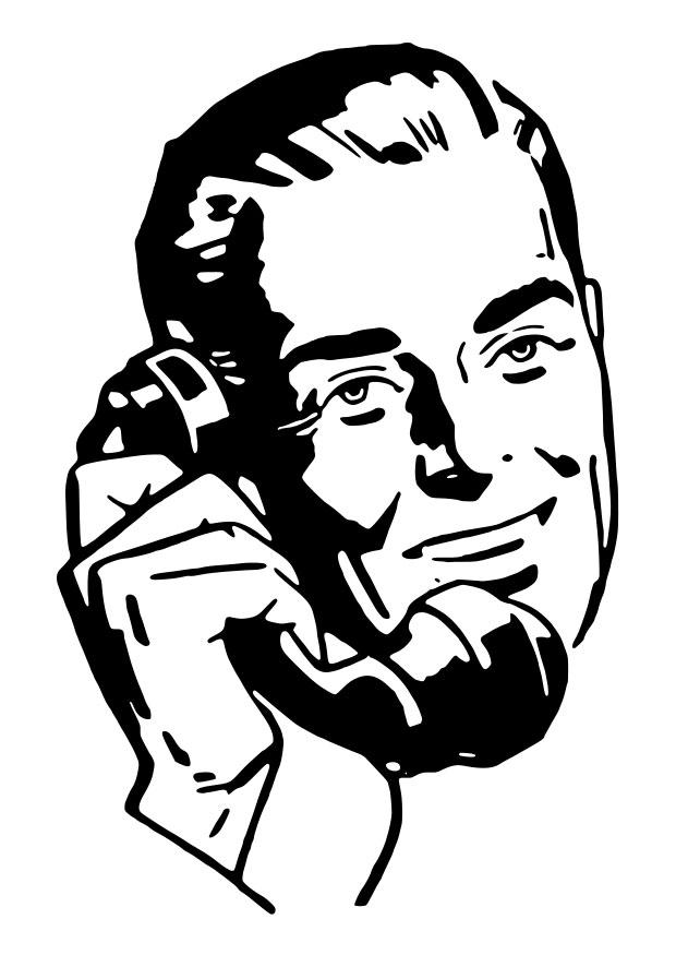 hombre llama por telA©fono Dibujo para colorear hombre llama por telA©fono