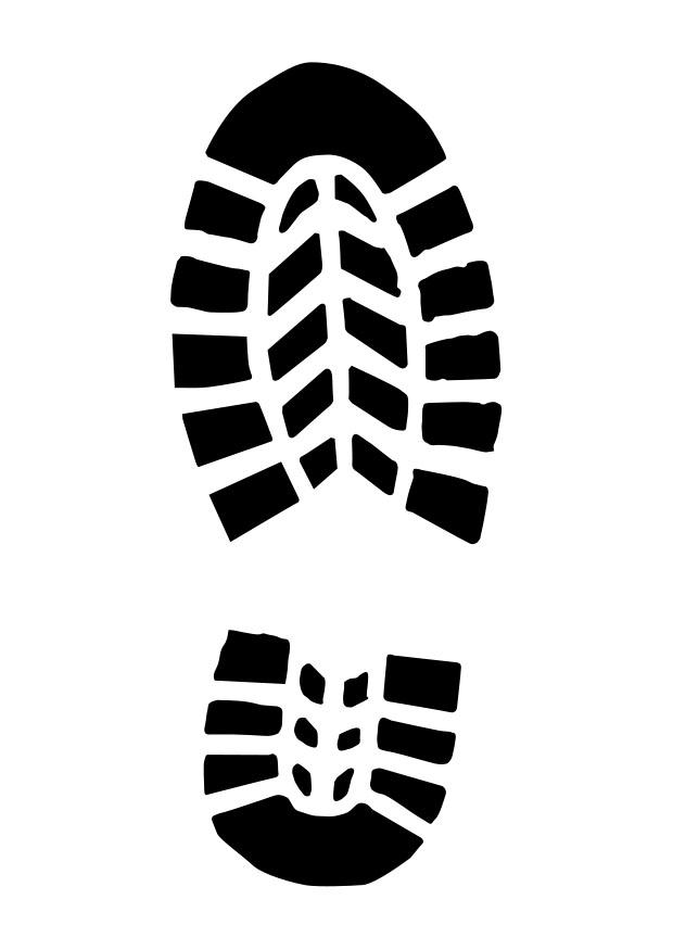 huella de zapato Dibujo para colorear huella de zapato