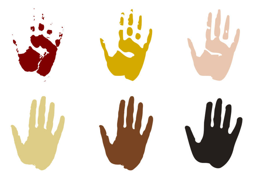 huellas de la mano Dibujo para colorear huellas de la mano