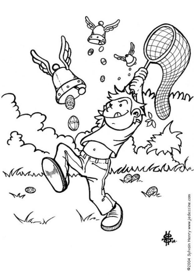 Dibujo para colorear huevos de pA¡scua