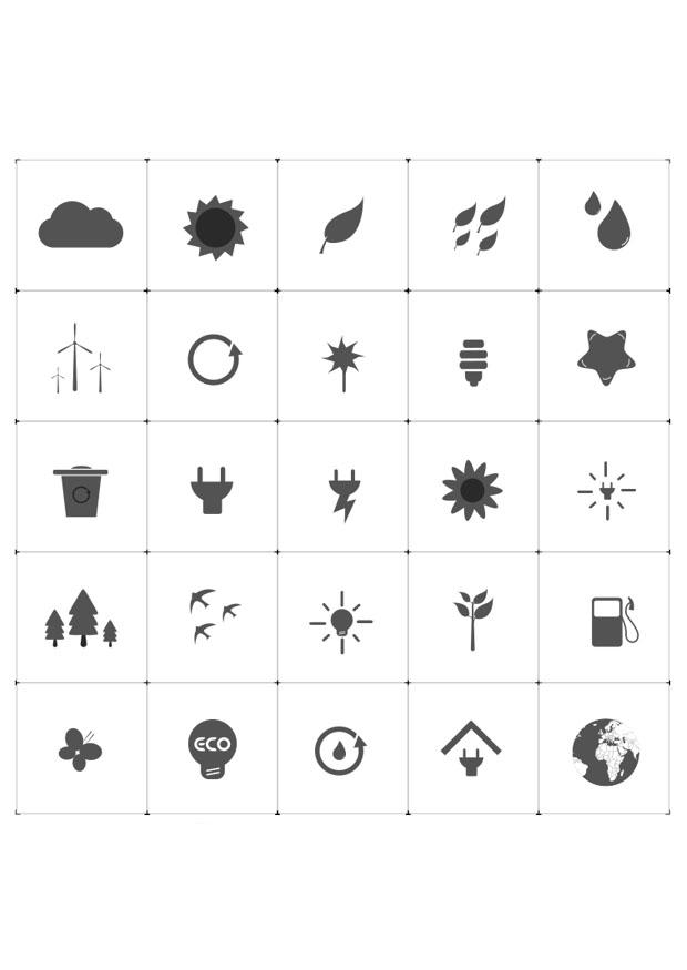 iconos ecolA³gicos Dibujo para colorear iconos ecolA³gicos