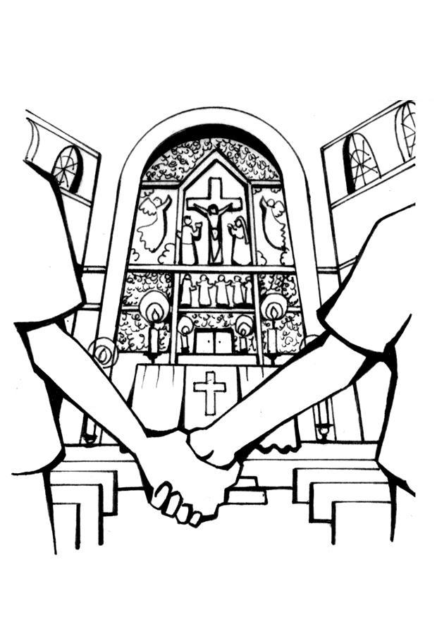 iglesia - matrimonio Dibujo para colorear iglesia - matrimonio