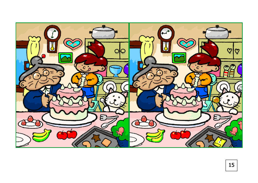 Imagen busca las diferencias - hornear una tarta