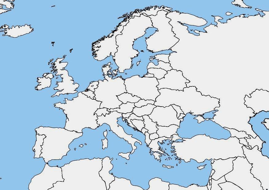 Imagen mapa en blanco de europa