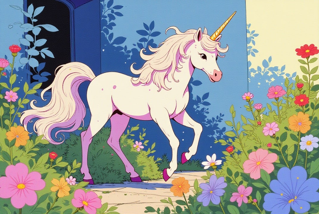 Imagen unicornio en el bosque