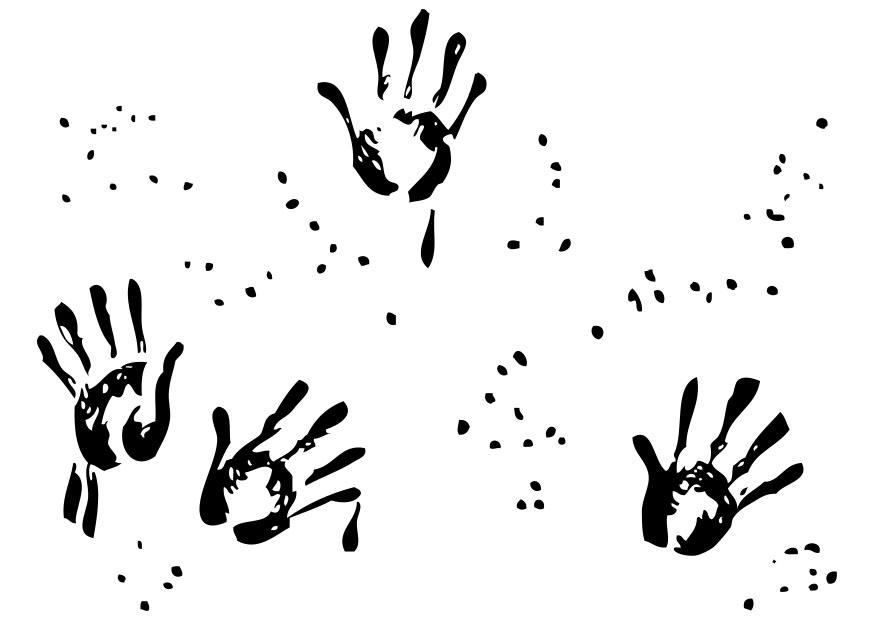 impresiones de manos Dibujo para colorear impresiones de manos