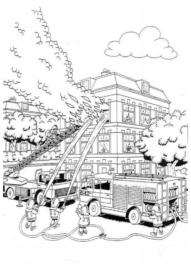 incendio Dibujo para colorear incendio