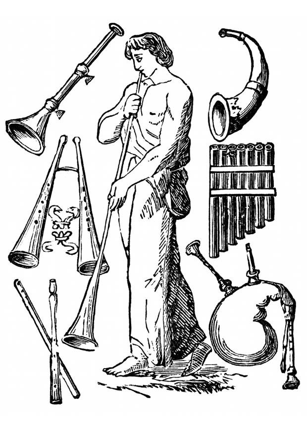 instrumentos antiguos Dibujo para colorear instrumentos antiguos