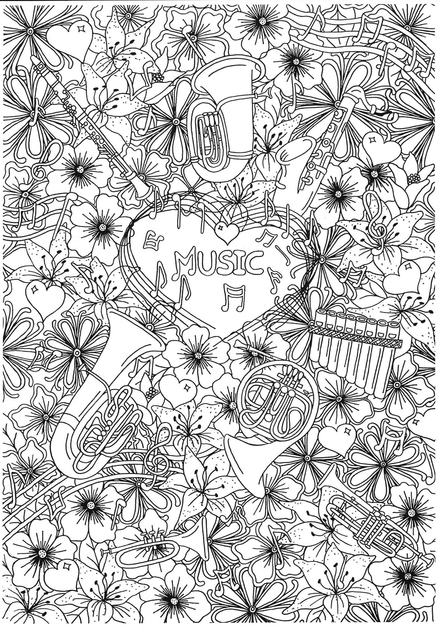 instrumentos musicales de viento Dibujo para colorear instrumentos musicales de viento