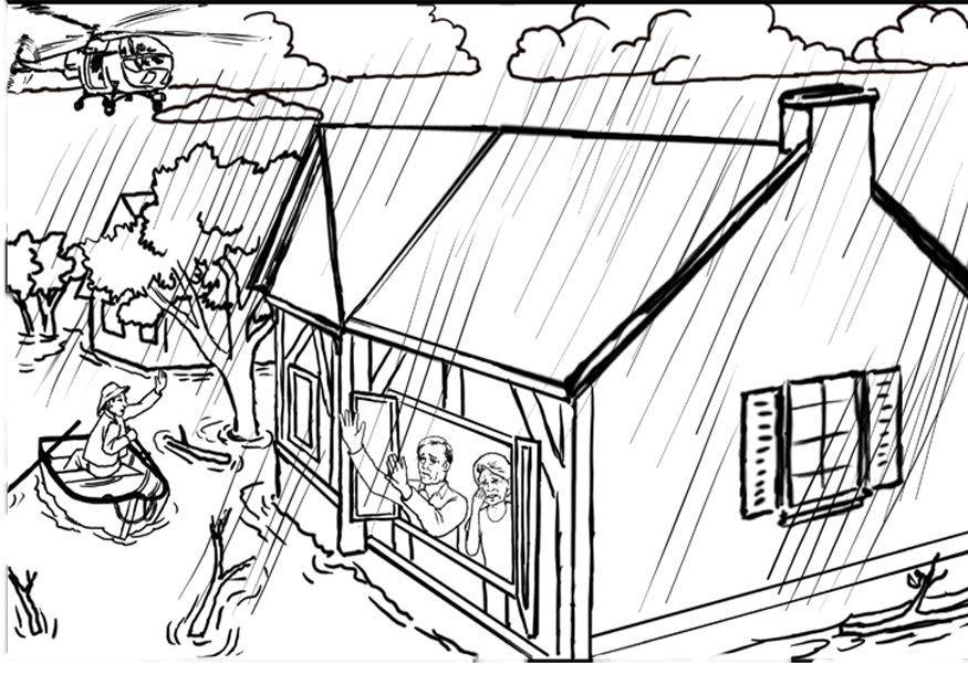 inundaciA³n Dibujo para colorear inundaciA³n