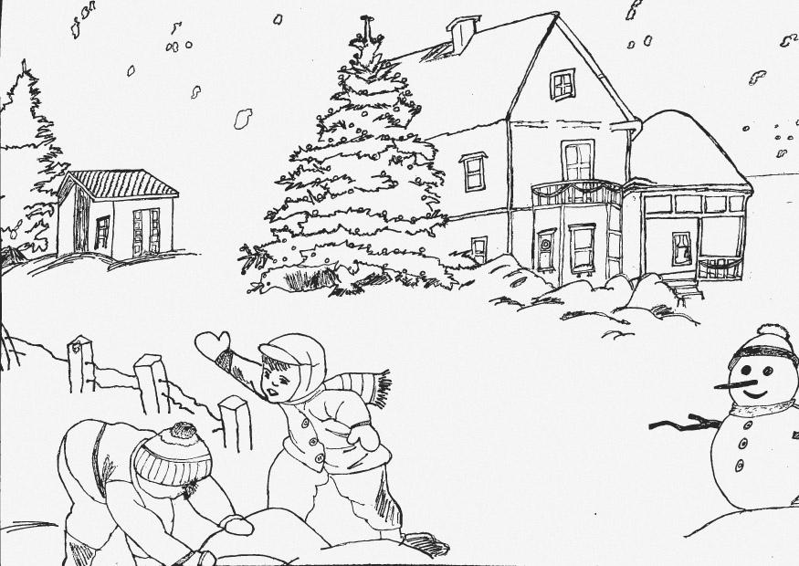 invierno Dibujo para colorear invierno