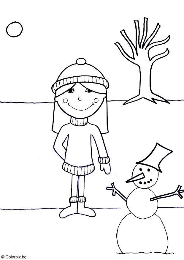 Dibujo para colorear invierno