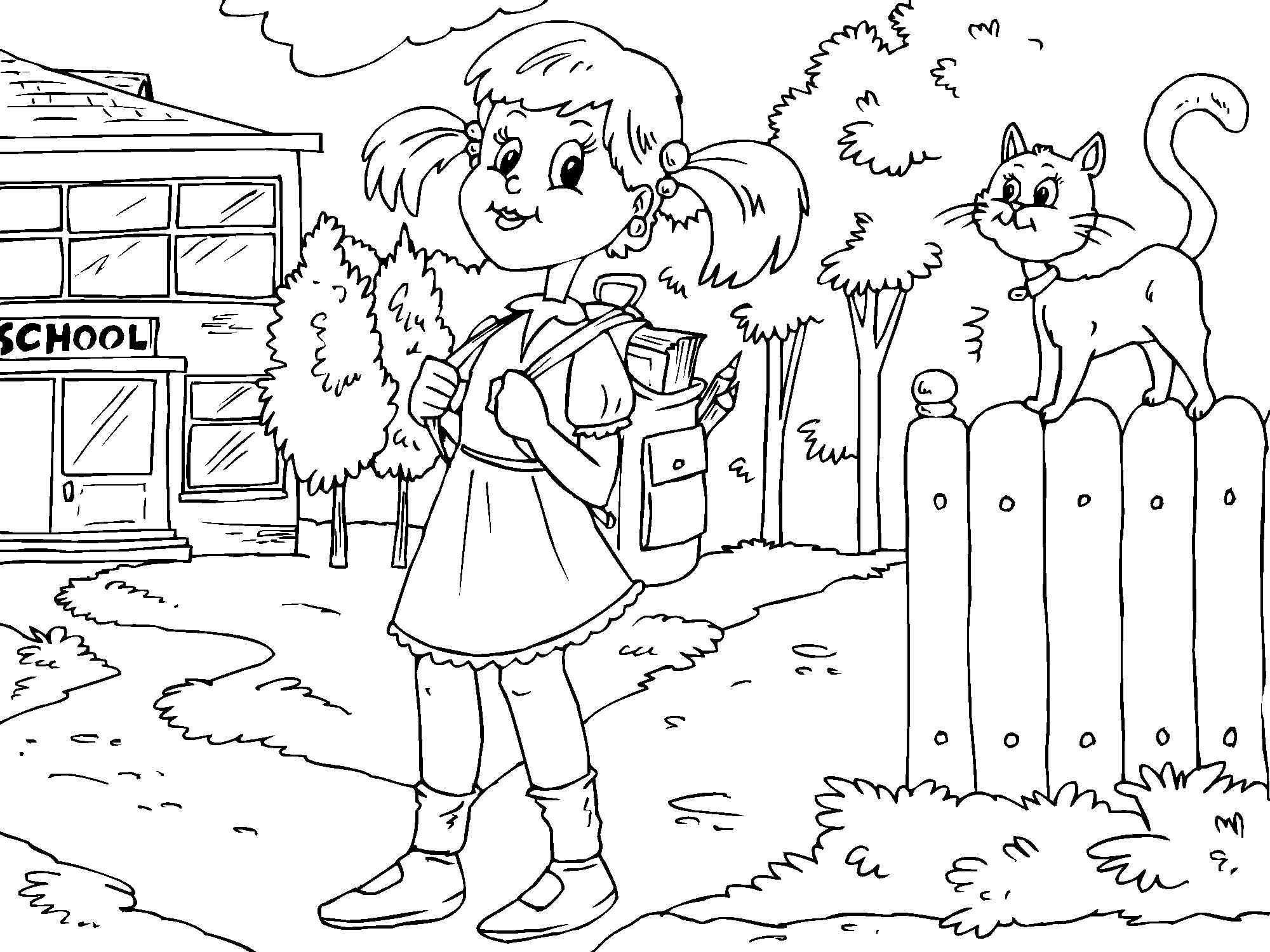 ir al colegio Dibujo para colorear ir al colegio