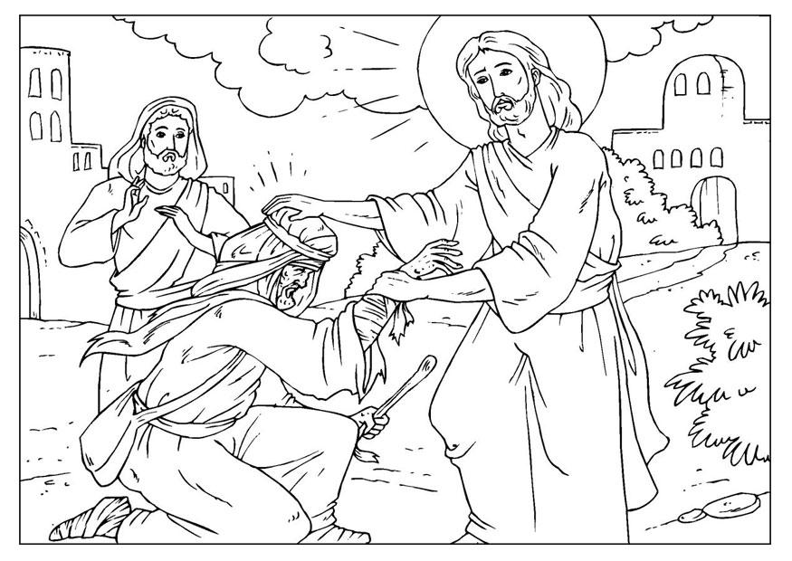 Dibujo para colorear jesAºs sana