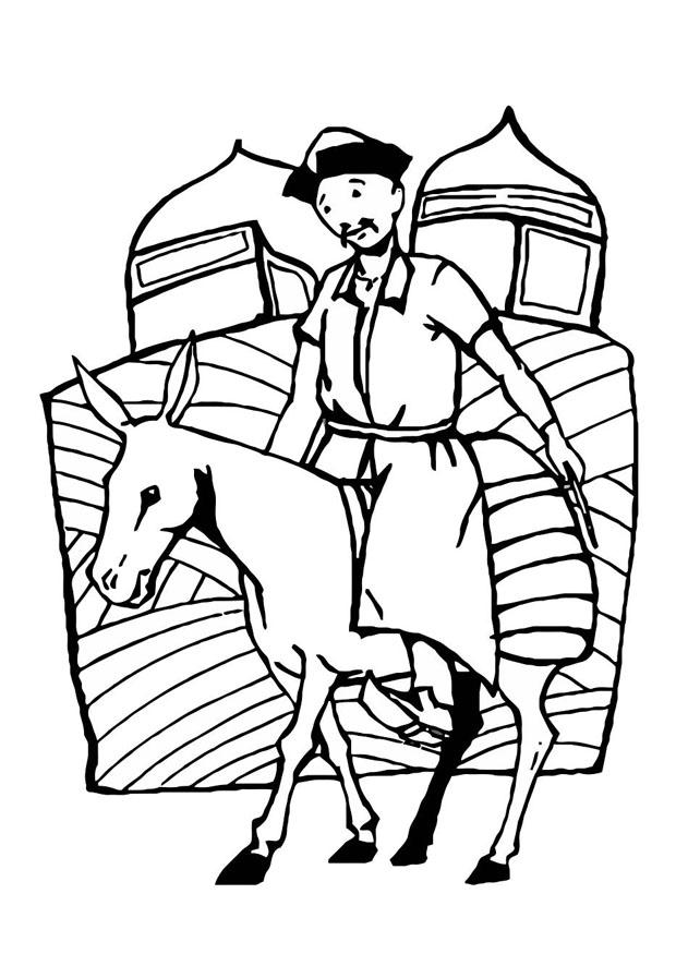 jinete de mongolia Dibujo para colorear jinete de mongolia