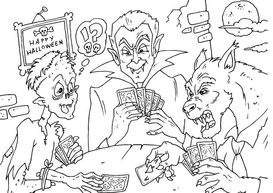 juego de cartas de monstruos Dibujo para colorear juego de cartas de monstruos