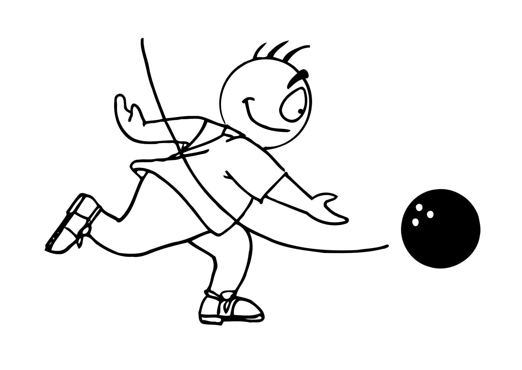 jugar a los bolos Dibujo para colorear jugar a los bolos