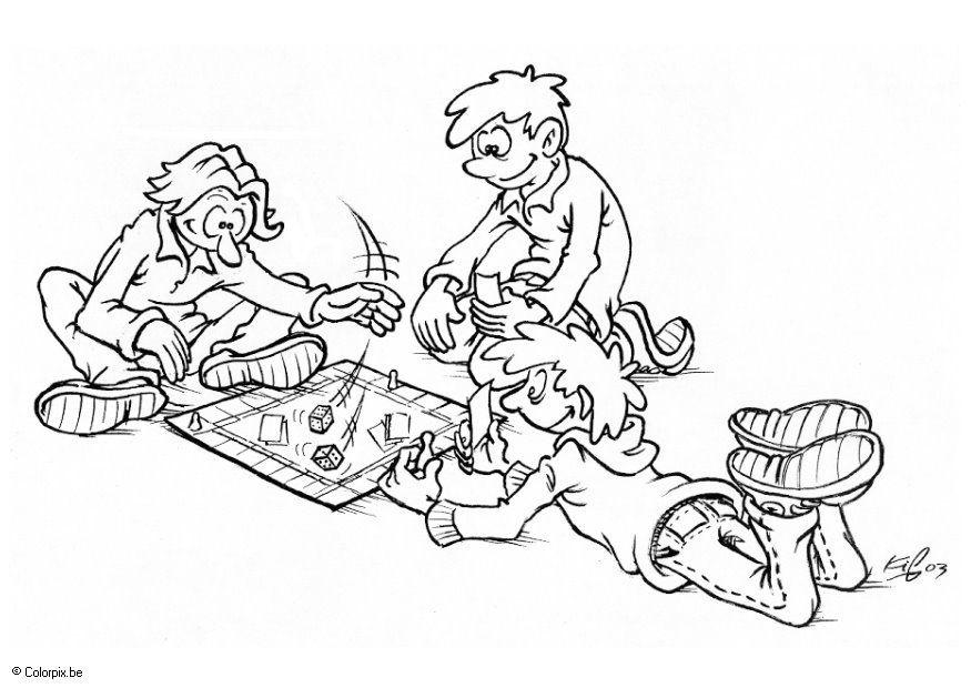 jugar en grupo Dibujo para colorear jugar en grupo