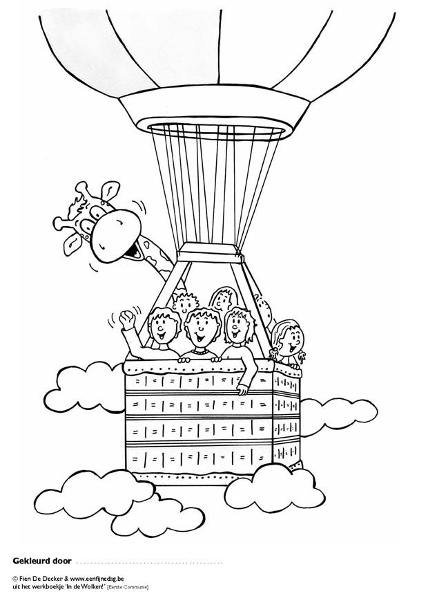 juul y sus amigos en un globo Dibujo para colorear juul y sus amigos en un globo