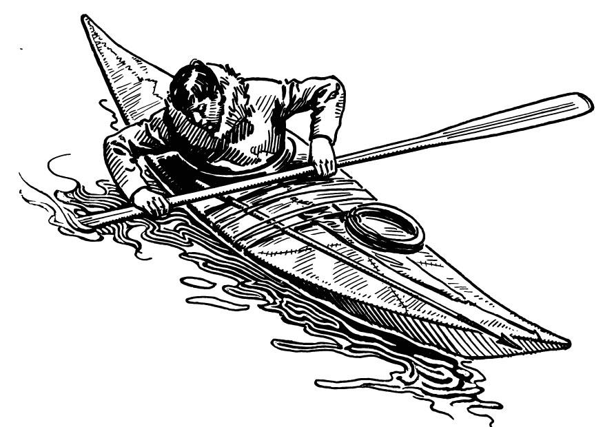 Dibujo para colorear kayak