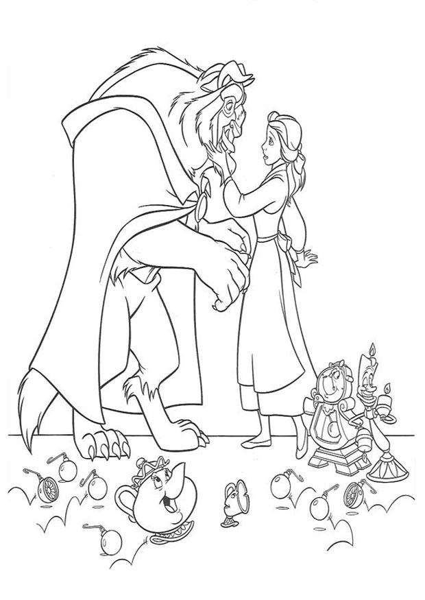la bella y la bestia Dibujo para colorear la bella y la bestia