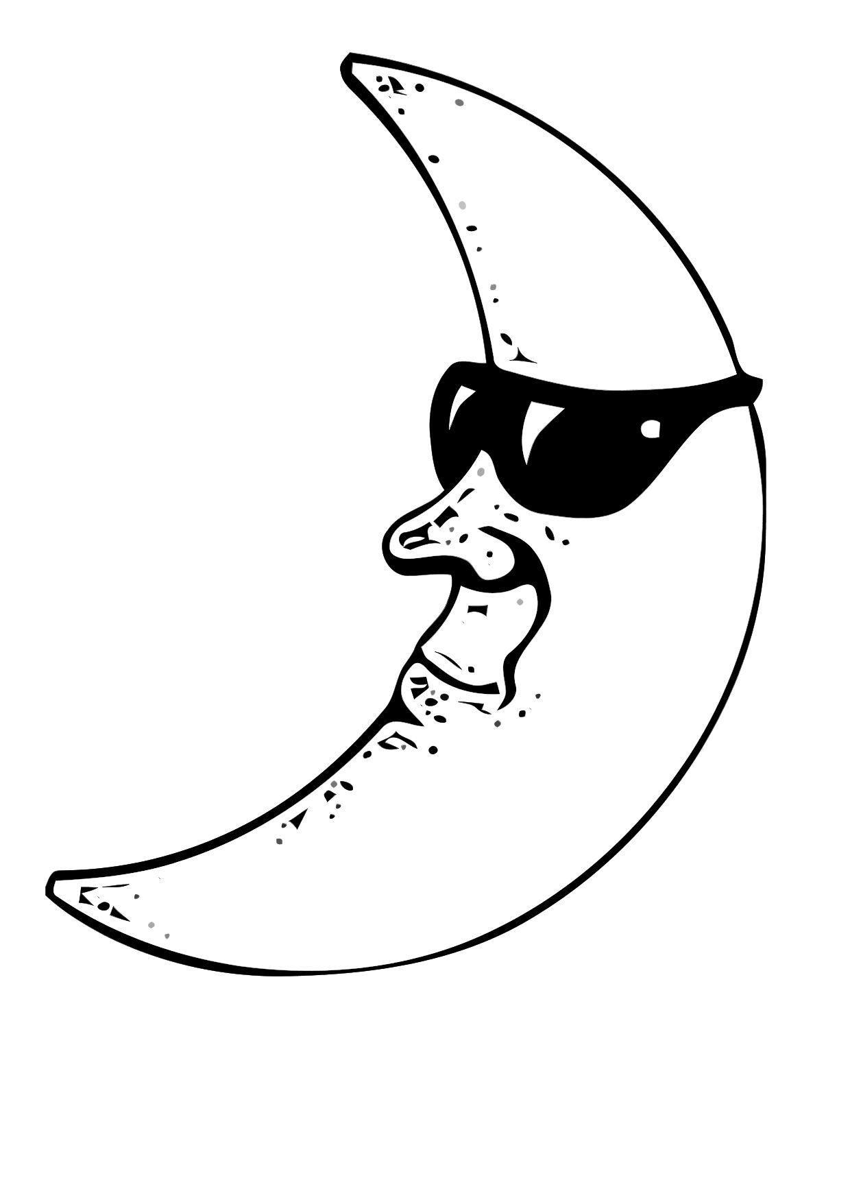 Dibujo para colorear la luna