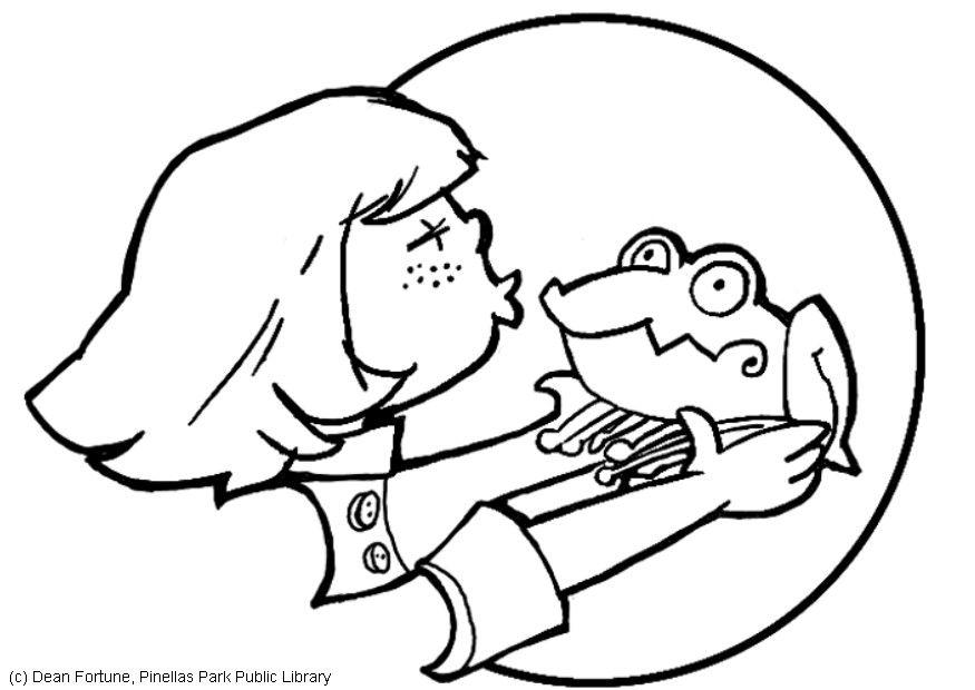 la princesa y la rana Dibujo para colorear la princesa y la rana