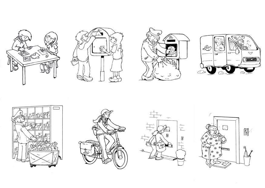 Dibujo para colorear la ruta de la carta - correcta 