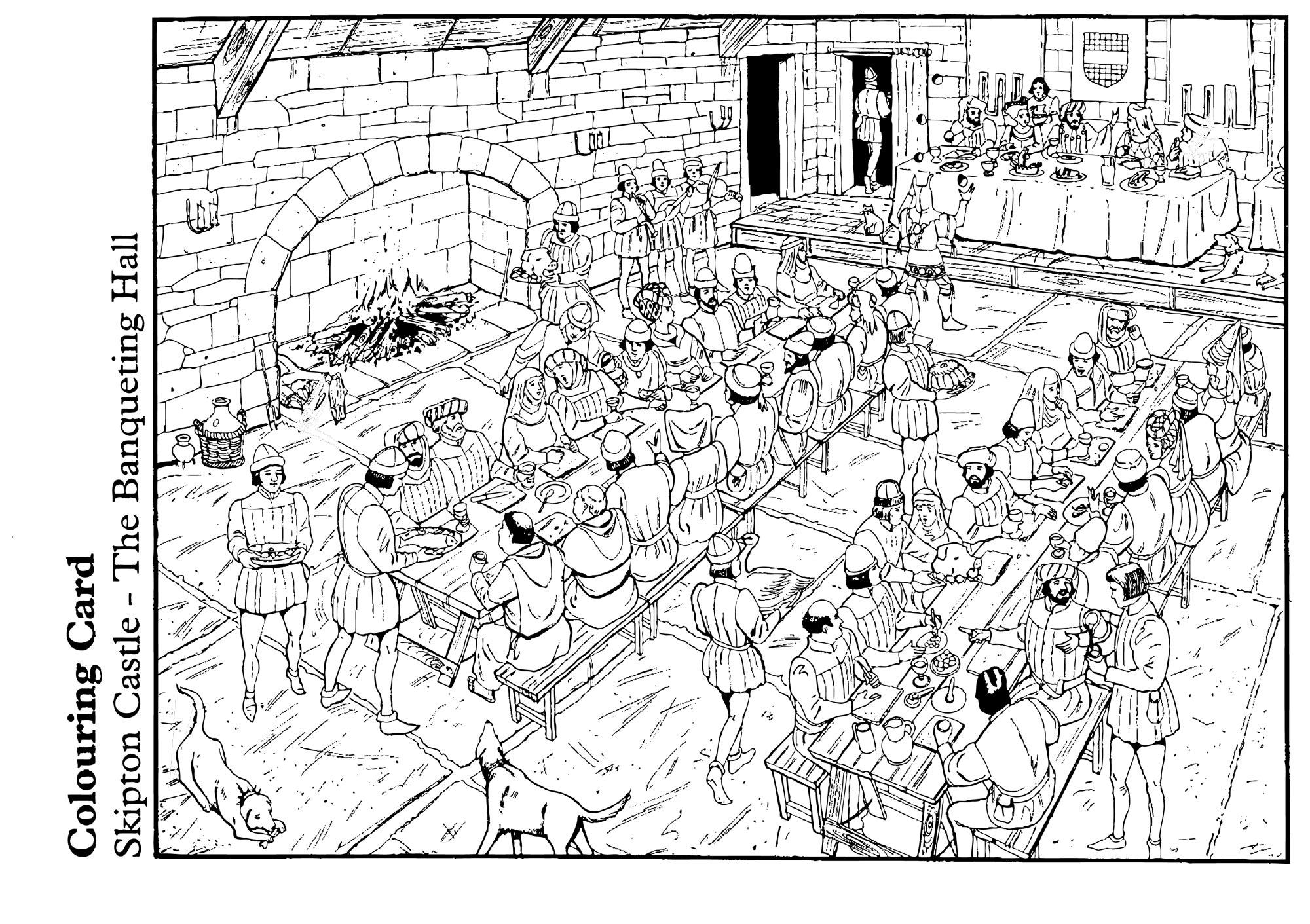la sala de banquetes Dibujo para colorear la sala de banquetes