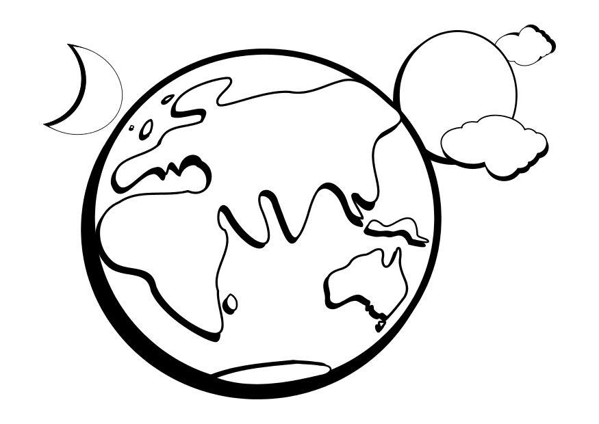 Dibujo para colorear la tierra