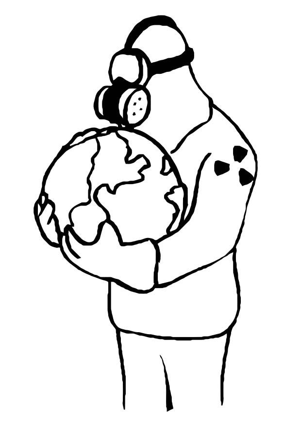 la tierra contaminada Dibujo para colorear la tierra contaminada