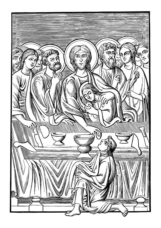 Dibujo para colorear la ultima cena