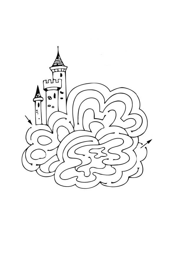 laberinto de castillo Dibujo para colorear laberinto de castillo