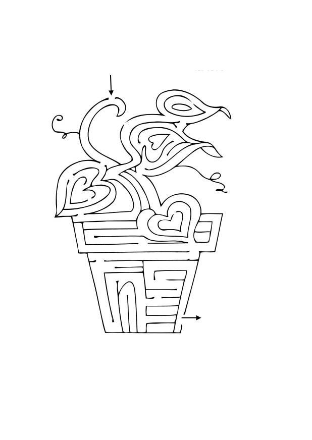 laberinto de planta Dibujo para colorear laberinto de planta