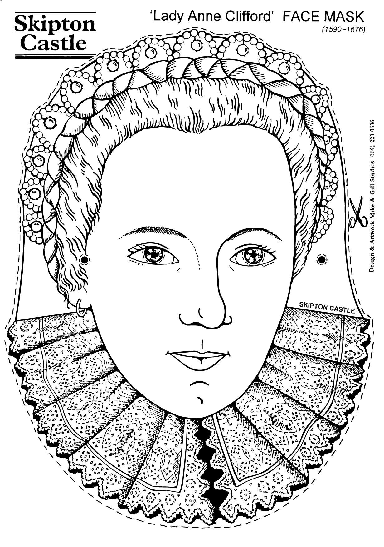 Dibujo para colorear lady anne clifford - mA¡scara