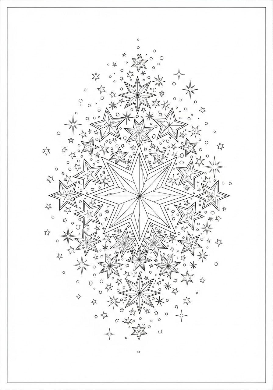 Dibujo para colorear las estrellas brillan