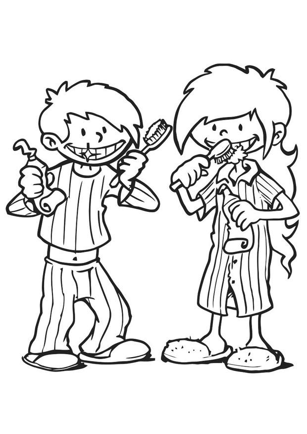 lavarse los dientes Dibujo para colorear lavarse los dientes