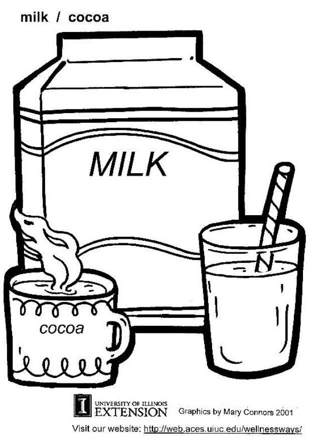 Dibujo para colorear leche