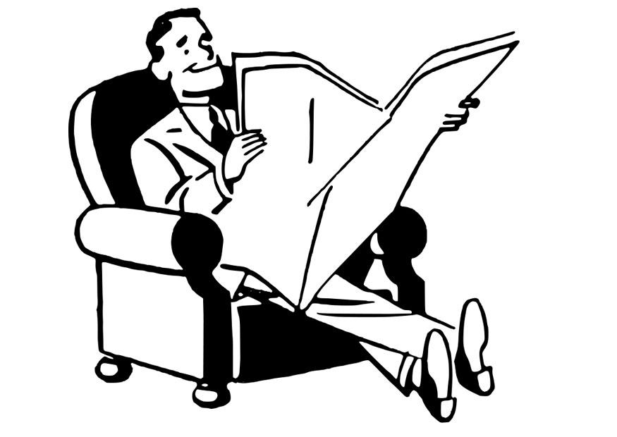 Dibujo para colorear leer el periA³dico