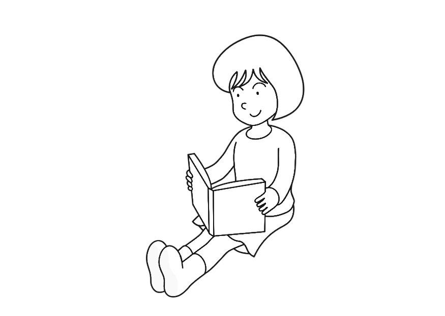 leer un libro Dibujo para colorear leer un libro