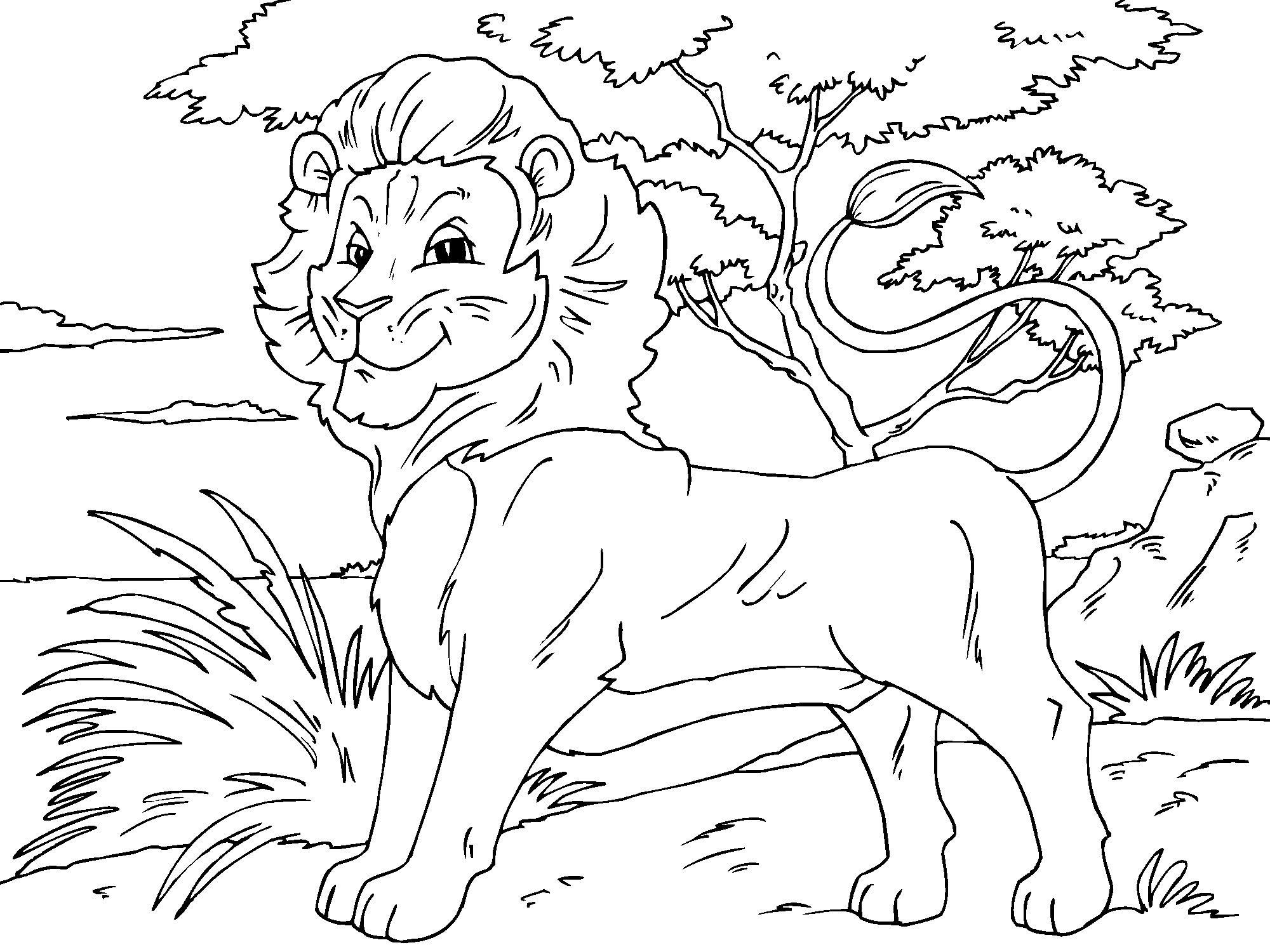 Dibujo para colorear leA³n