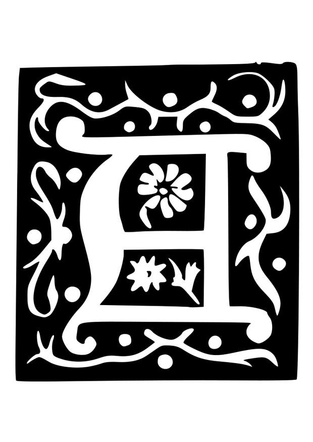 Dibujo para colorear letra decorativa - a