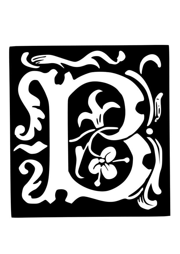 Dibujo para colorear letra decorativa - b