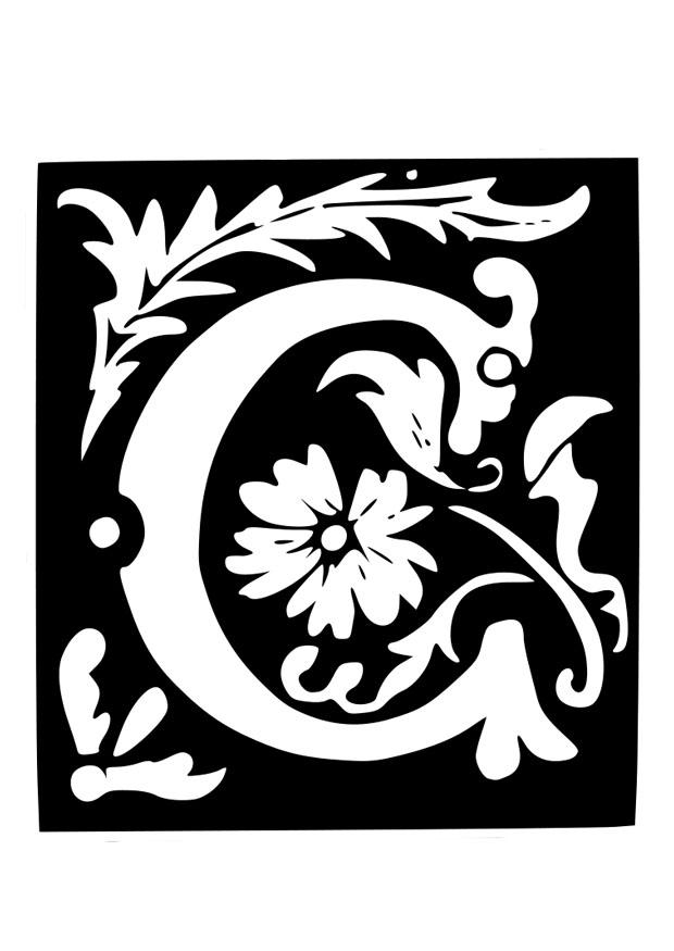 letra decorativa - c Dibujo para colorear letra decorativa - c