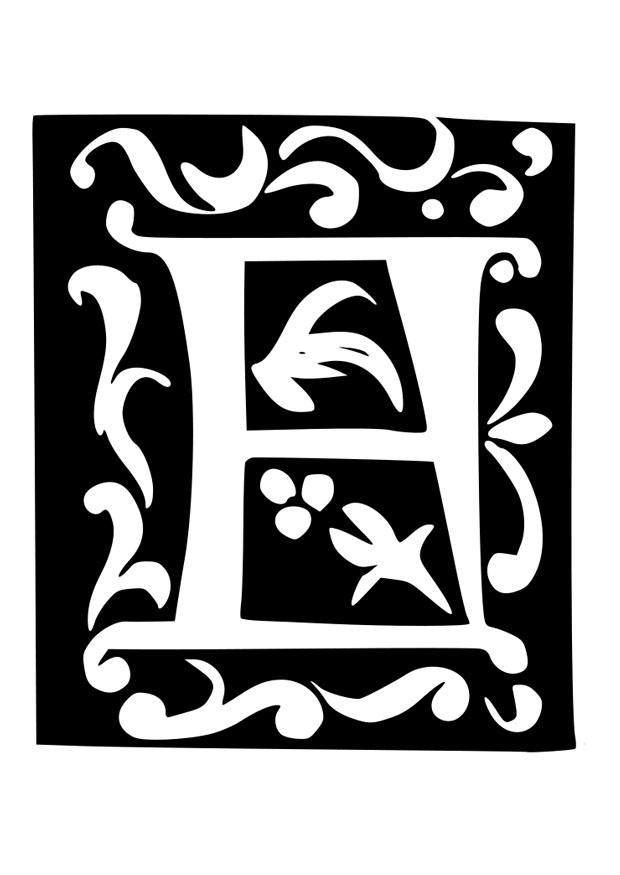 letra decorativa - f Dibujo para colorear letra decorativa - f