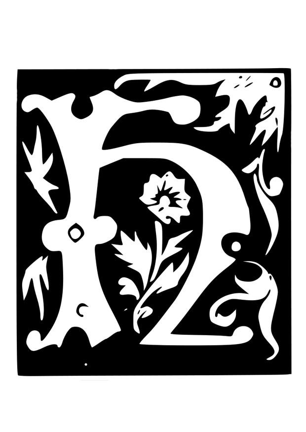 letra decorativa - h Dibujo para colorear letra decorativa - h